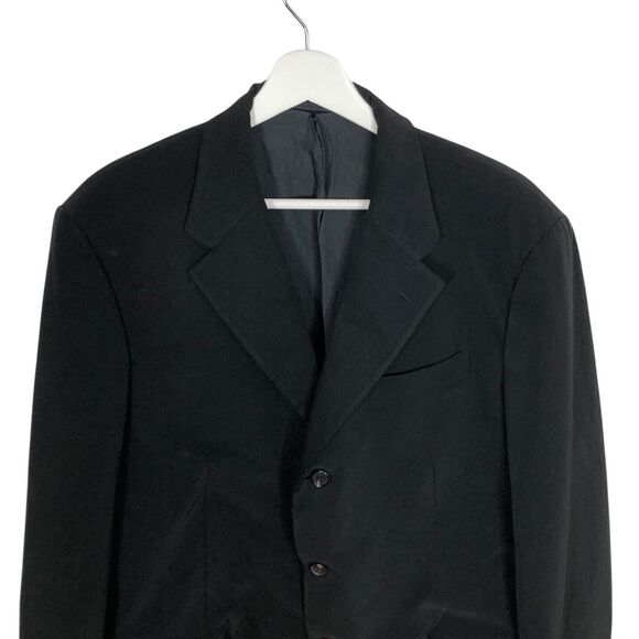 PRADA 52L US XL Mens Black Jacket 3 Button Front Long Classic Flawed Imperfect - Picture 2 of 12